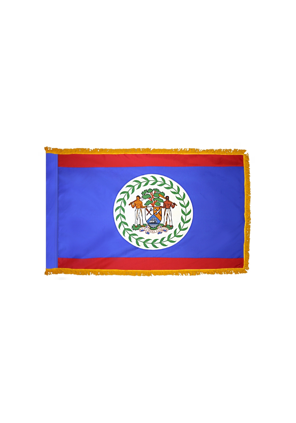 4x6 ft. Nylon Belize Flag Pole Hem and Fringe