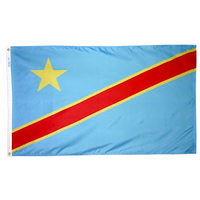 3x5 ft. Nylon Congo Democratic Republic Flag Pole Hem Plain