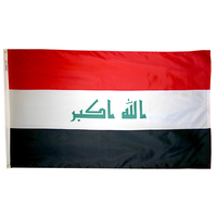 3x5 ft. Nylon Iraq (Single) Flag Pole Hem Plain