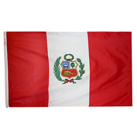 3x5 ft. Nylon Peru Flag Pole Hem Plain