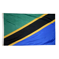 4x6 ft. Nylon Tanzania Flag Pole Hem Plain