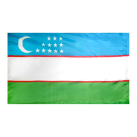 3x5 ft. Nylon Uzbekistan Flag with Heading and Grommets
