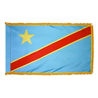 3x5 ft. Nylon Congo Democratic Republic Flag Pole Hem and Fringe