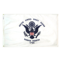 5x8 ft. Nylon Coast Guard Flag with Heading and Grommets