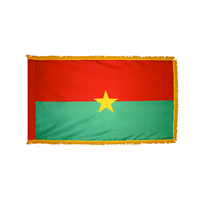 4x6 ft. Nylon Burkina Faso Flag Pole Hem and Fringe