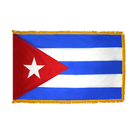 2x3 ft. Nylon Cuba Flag Pole Hem and Fringe