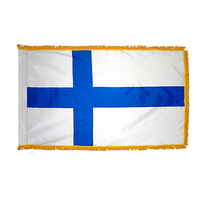 3x5 ft. Nylon Finland Flag Pole Hem and Fringe