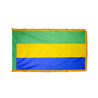2x3 ft. Nylon Gabon Flag Pole Hem and Fringe