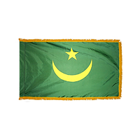 3x5 ft. Nylon Mauritania Flag Pole Hem and Fringe