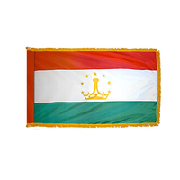 2x3 ft. Nylon Tajikistan Flag Pole Hem and Fringe