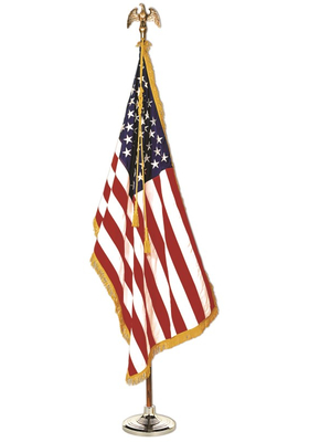 8 ft. Presidential U.S. Flag Indoor Set Pole Hem Plain