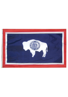 3x5 ft. Nylon Wyoming Flag with Heading and Grommets