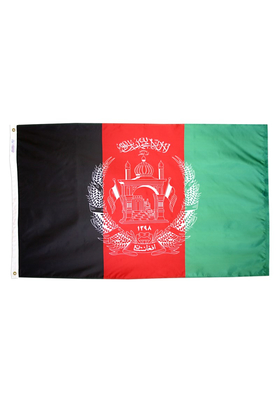 2x3 ft. Nylon Afghanistan Flag with Heading and Grommets