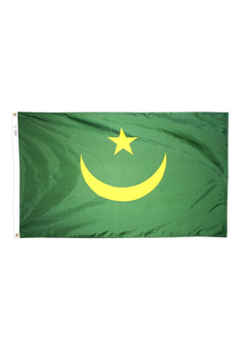 2x3 ft. Nylon Mauritania Flag Pole Hem Plain