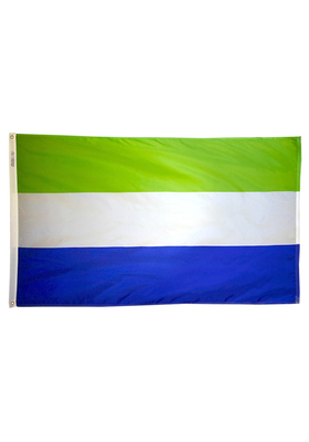 2x3 ft. Nylon Sierra Leone Flag with Heading and Grommets