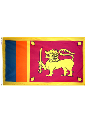 4x6 ft. Nylon Sri Lanka Flag Pole Hem Plain