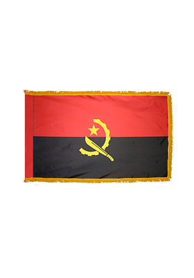 2x3 ft. Nylon Angola Flag with Pole Hem and Fringe