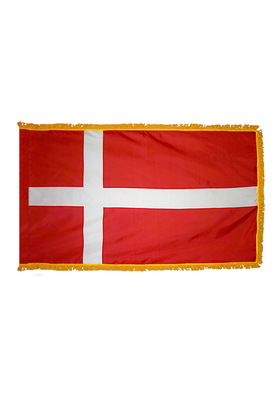 3x5 ft. Nylon Denmark Flag Pole Hem and Fringe
