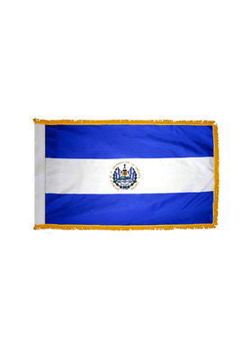 2x3 ft. Nylon El Salvador Flag Pole Hem and Fringe