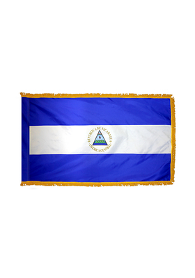 4x6 ft. Nylon Nicaragua Flag Pole Hem and Fringe