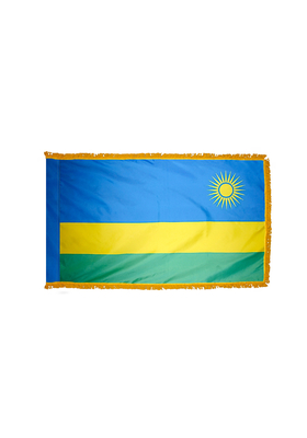 3x5 ft. Nylon Rwanda Flag Pole Hem and Fringe