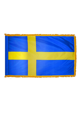 3x5 ft. Nylon Sweden Flag Pole Hem and Fringe