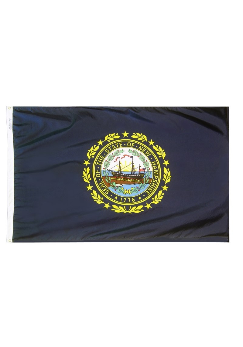 4x6 Ft Nylon New Hampshire Flag With Heading Grommets